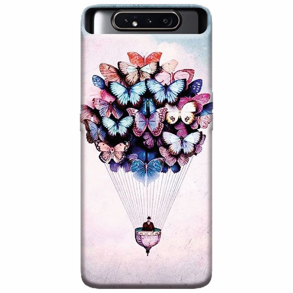 Husa silicon pentru Samsung Galaxy A80, Butterfly Baloon
