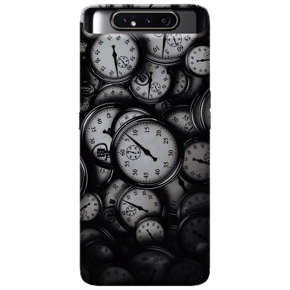 Husa silicon pentru Samsung Galaxy A80, Clocks Bw