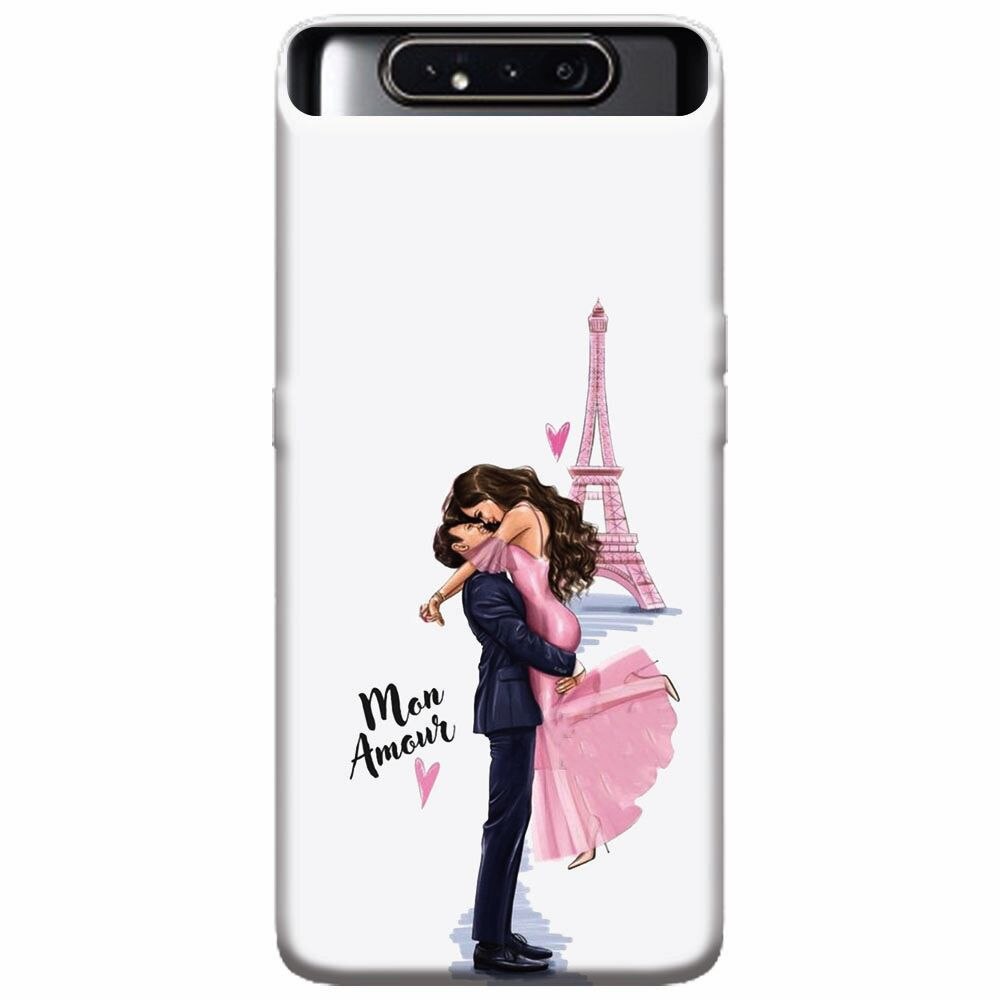 Husa silicon pentru Samsung Galaxy A80, Paris Love Mon Amour