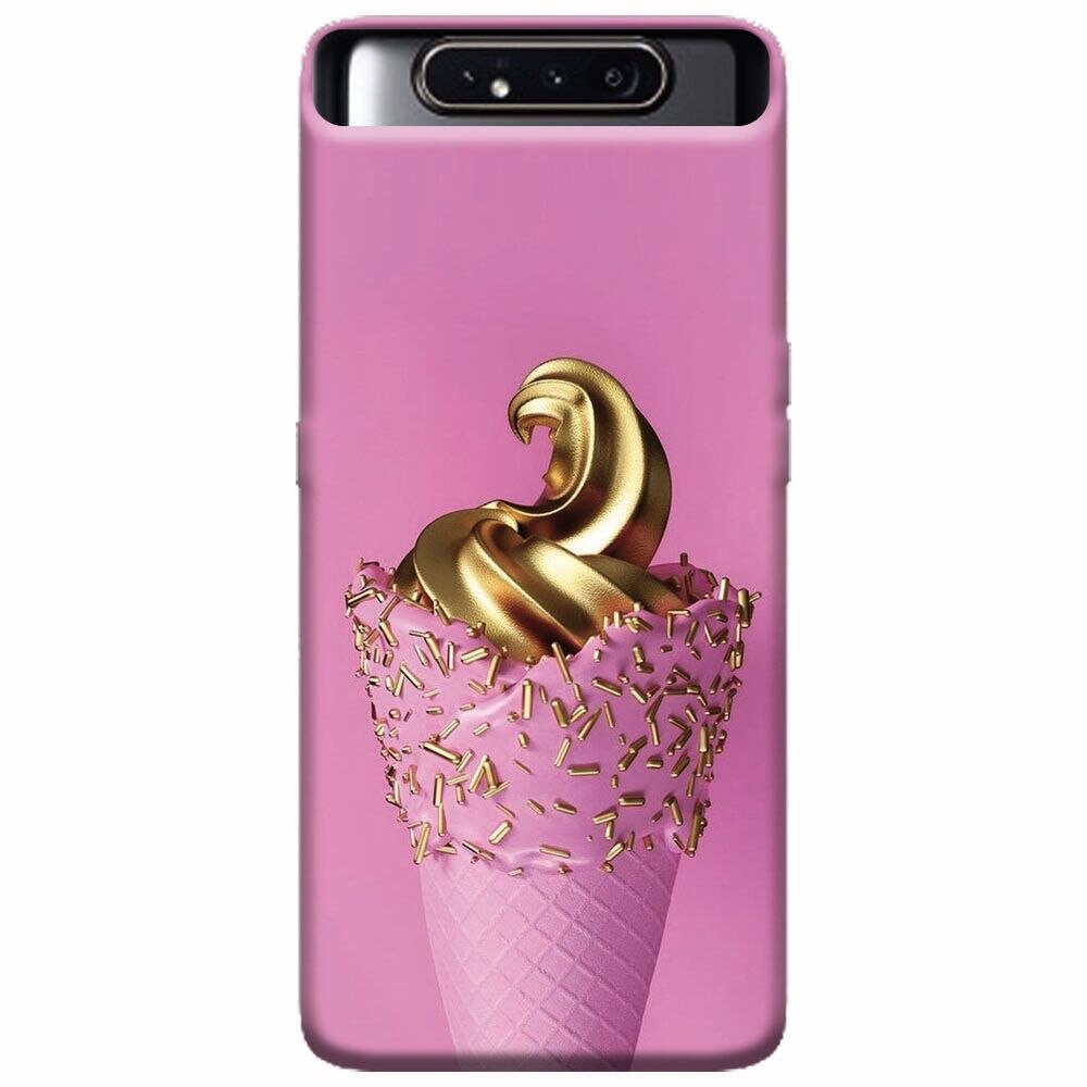 Husa silicon pentru Samsung Galaxy A80, Icecream Gold