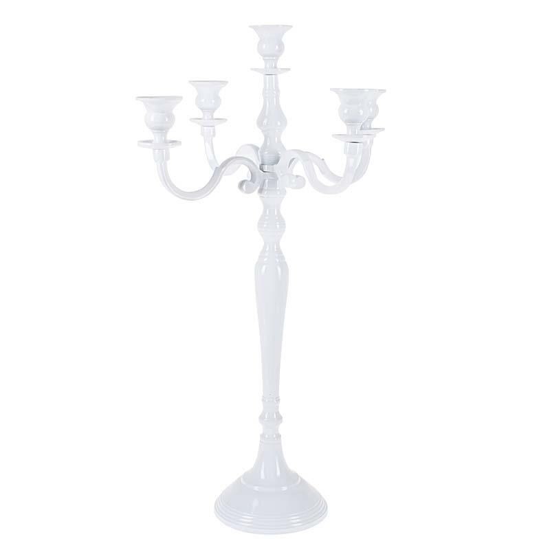 Sfesnic alb din aluminiu, 5 brate, 37 cm x 63 cm