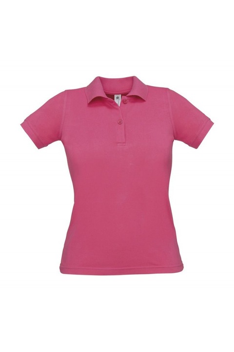 Tricou polo chelsea, negru, Fucsia