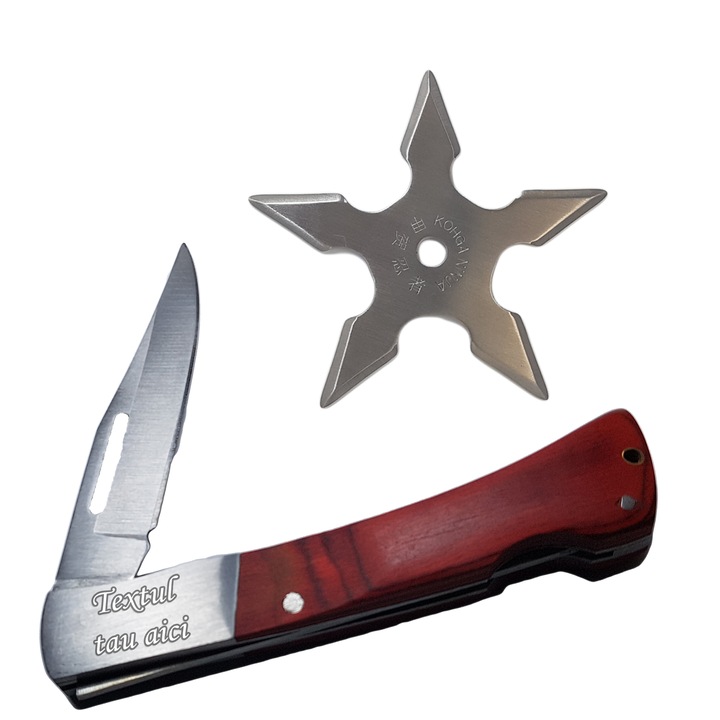 Комплект за самозащита звезда нинджа, звезда самурай за хвърляне в целта 5 ъгъла, джобно ножче персонализирано с ваш текст