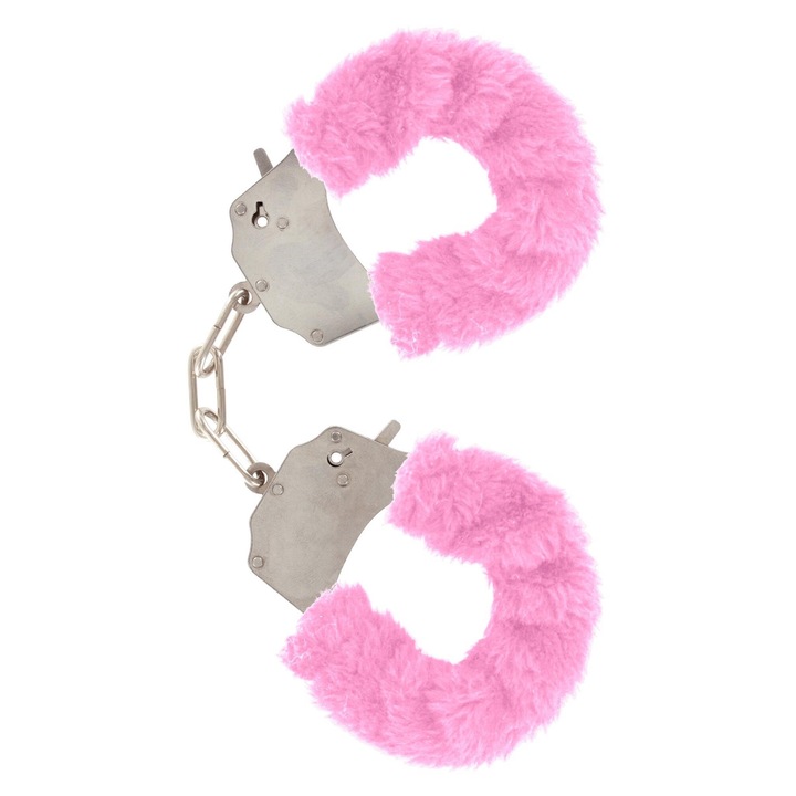 ToyJoy Furry Fun Cuffs Pink - Catuse erotice cu pene pentru un cadou de dragoste, ideale pentru Ziua Indragostitilor