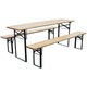 Set mobilier gradina/terasa, pliabil, 1 masa, 2 banci, 200 cm, Dortmund