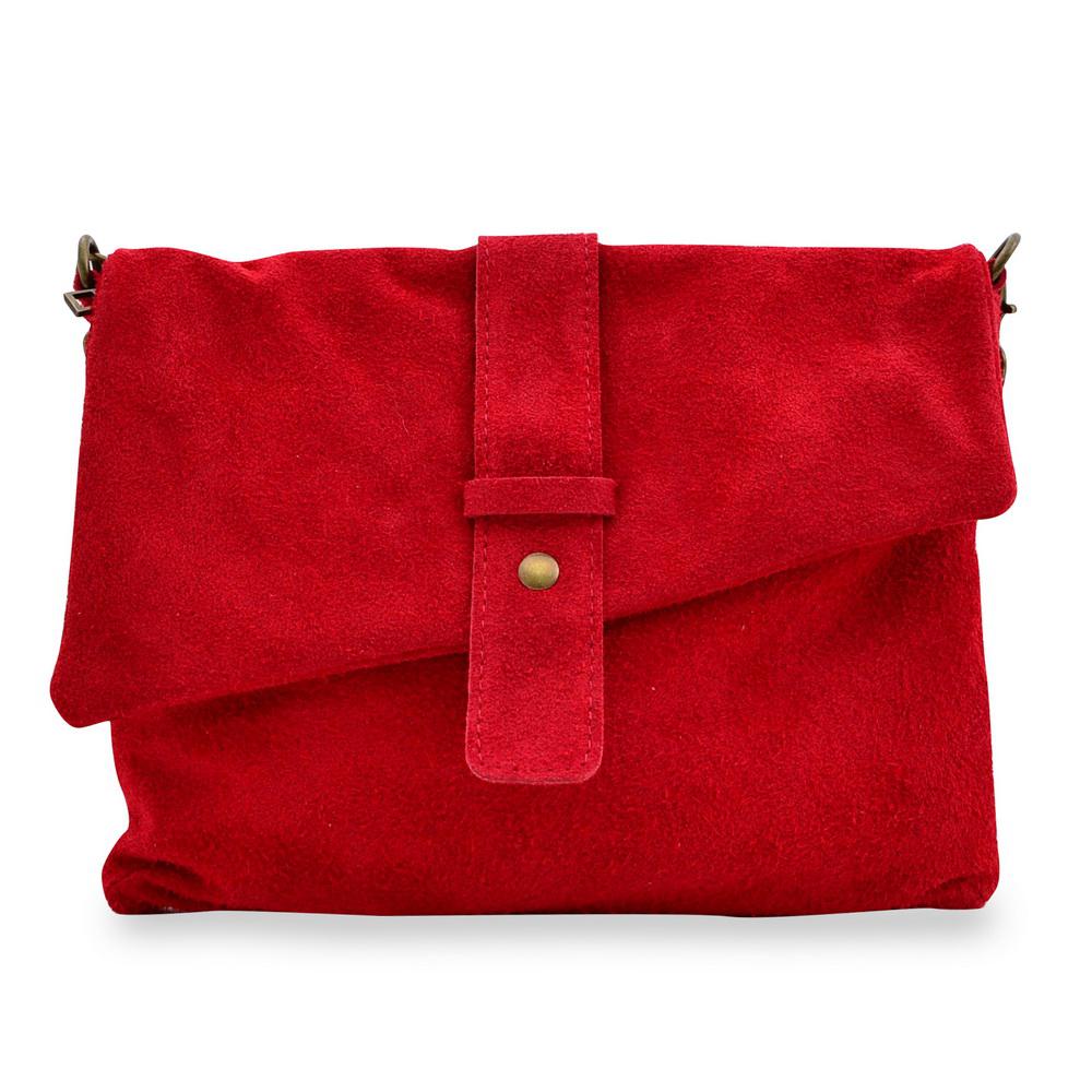 Geanta casual Journey, de dama, piele naturala, culoare rosu