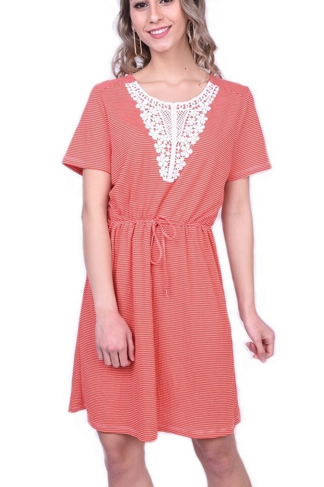 Rochie de vara cu dungi, Rosie, Vero Moda, Marimea M 38 EU