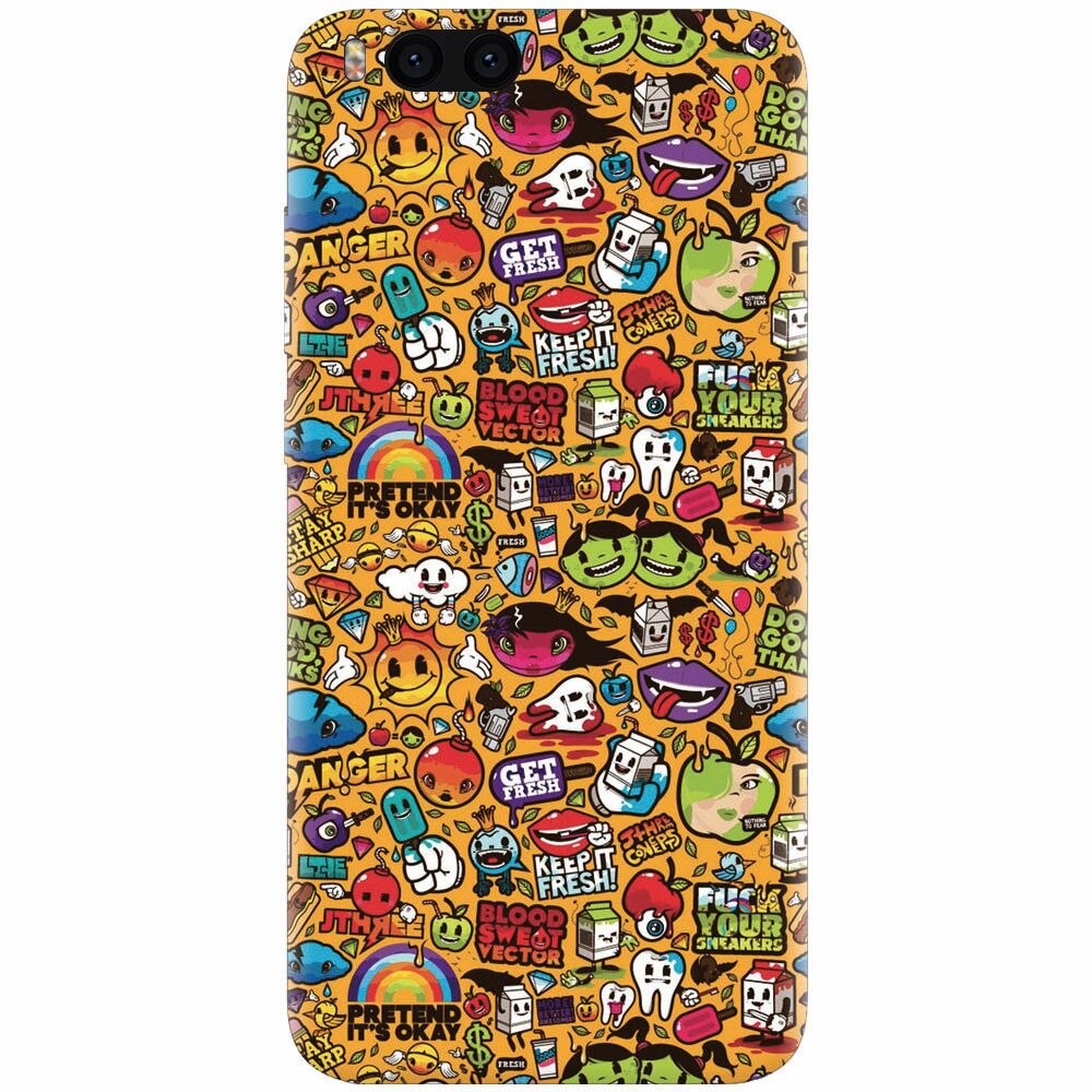 Husa silicon pentru Xiaomi Mi 6, Colorful Sticker Illustrations