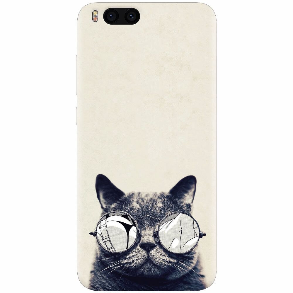 Husa silicon pentru Xiaomi Mi 6, Cool Cat Glasses