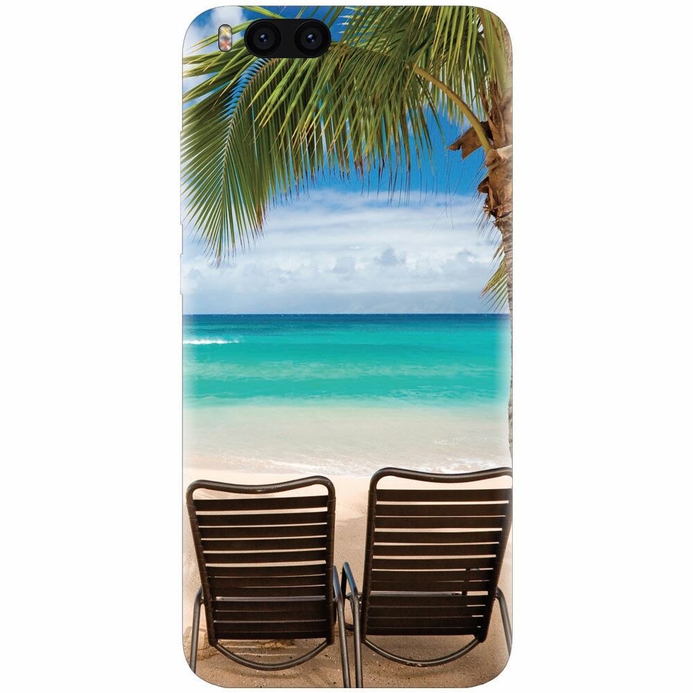 Husa silicon pentru Xiaomi Mi Note 3, Beach Chairs Palm Tree Seaside