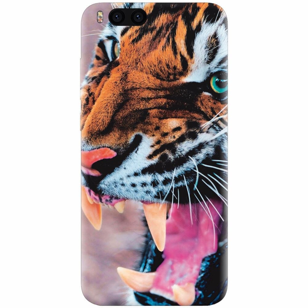 Husa silicon pentru Xiaomi Mi Note 3, Angry Tiger Teeth Fresh