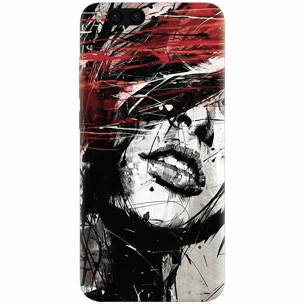 Husa silicon pentru Xiaomi Mi Note 3, Byroglyphics Woman Drawing