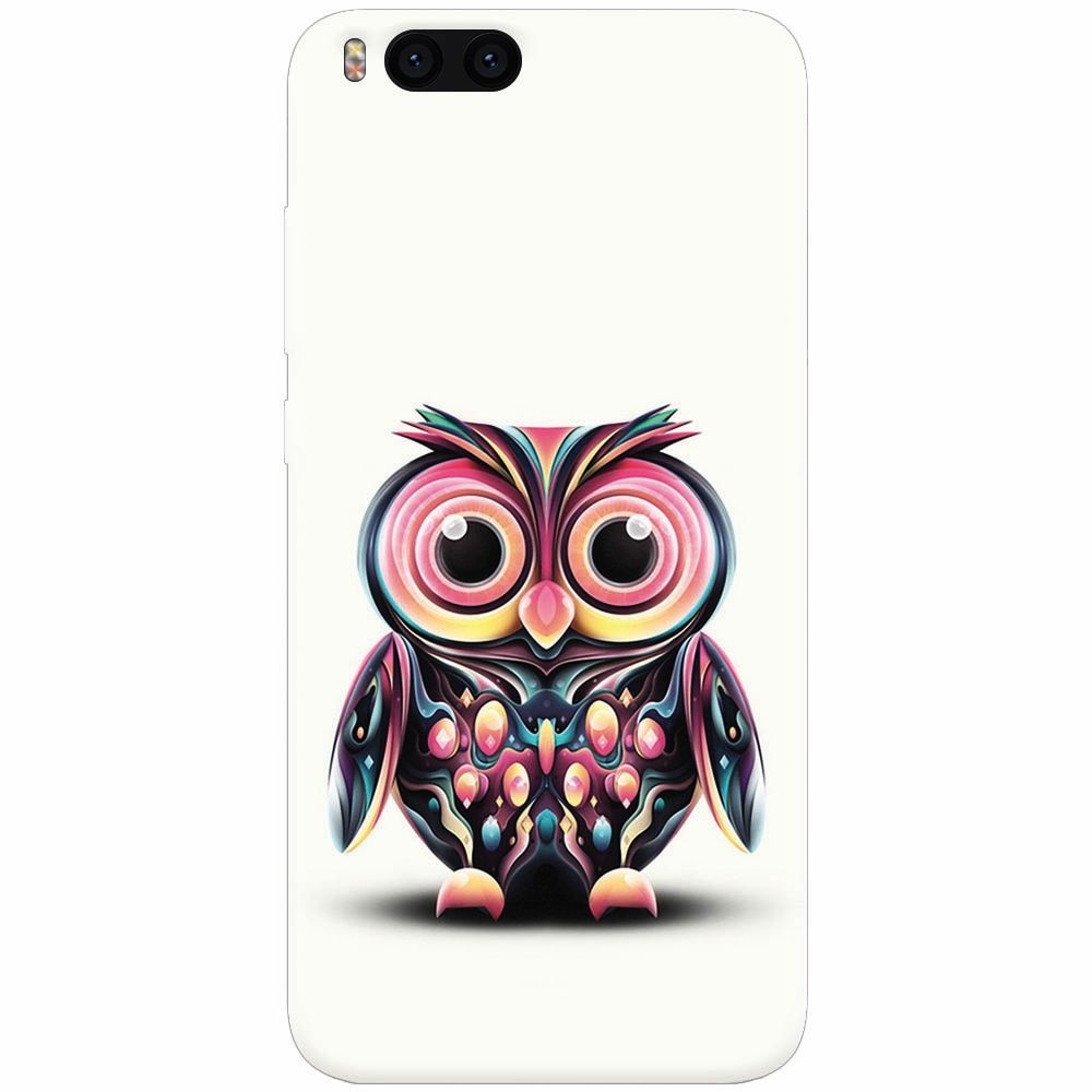 Husa silicon pentru Xiaomi Mi Note 3, Colorful Owl Illustration