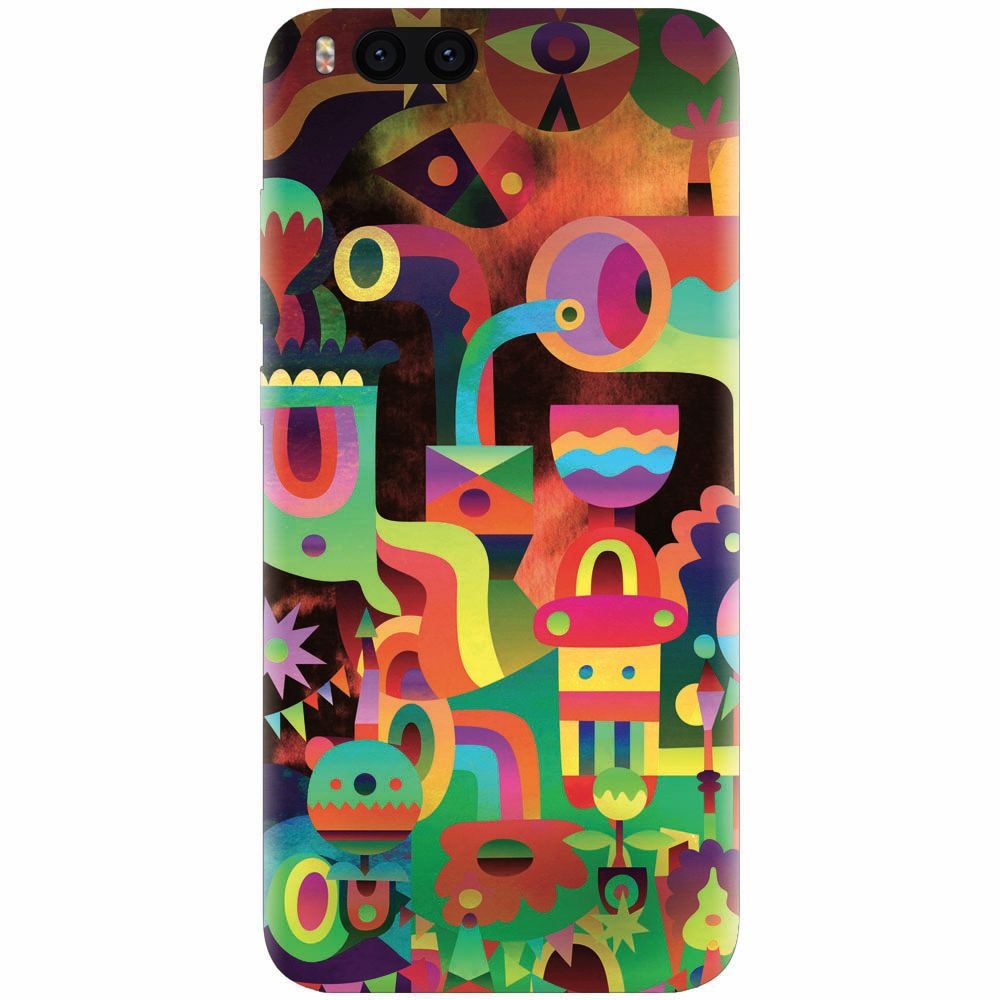 Husa silicon pentru Xiaomi Mi Note 3, Abstract Colorful Shapes