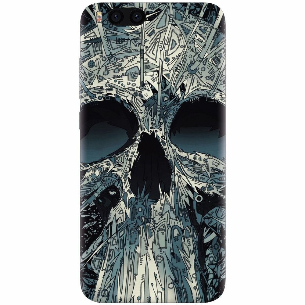 Husa silicon pentru Xiaomi Mi Note 3, Abstract Skull Artwork Illustration