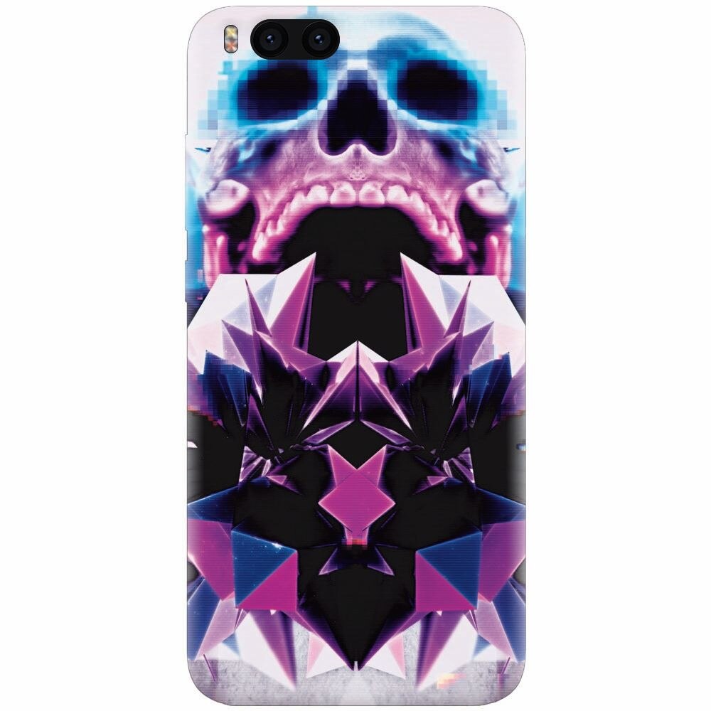 Husa silicon pentru Xiaomi Mi Note 3, Abstract Framed Skull