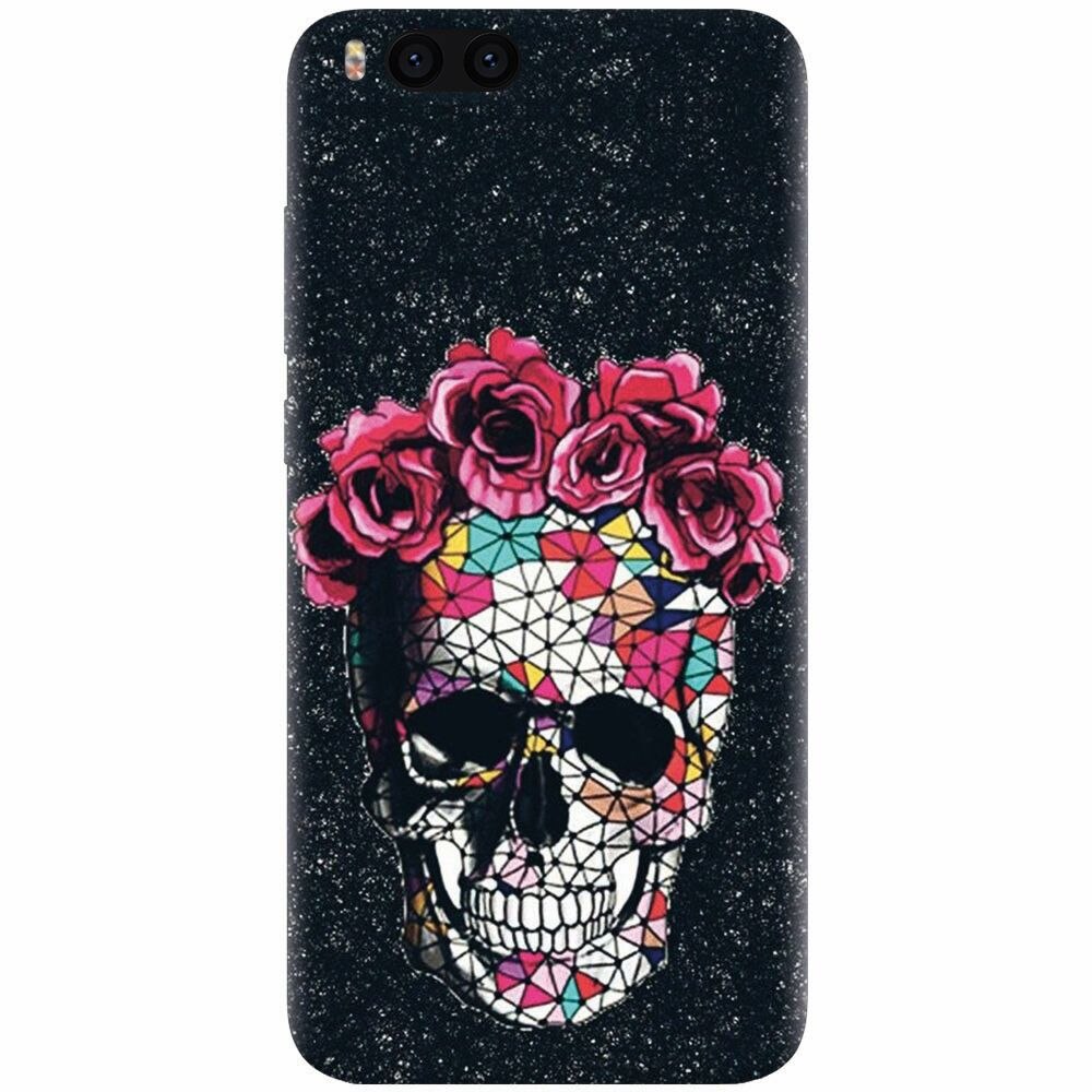 Husa silicon pentru Xiaomi Mi Note 3, Colorful Skull Roses Space