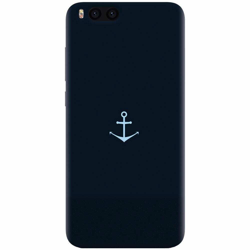 Husa silicon pentru Xiaomi Mi Note 3, Blue Navy Anchor Illustration Flat