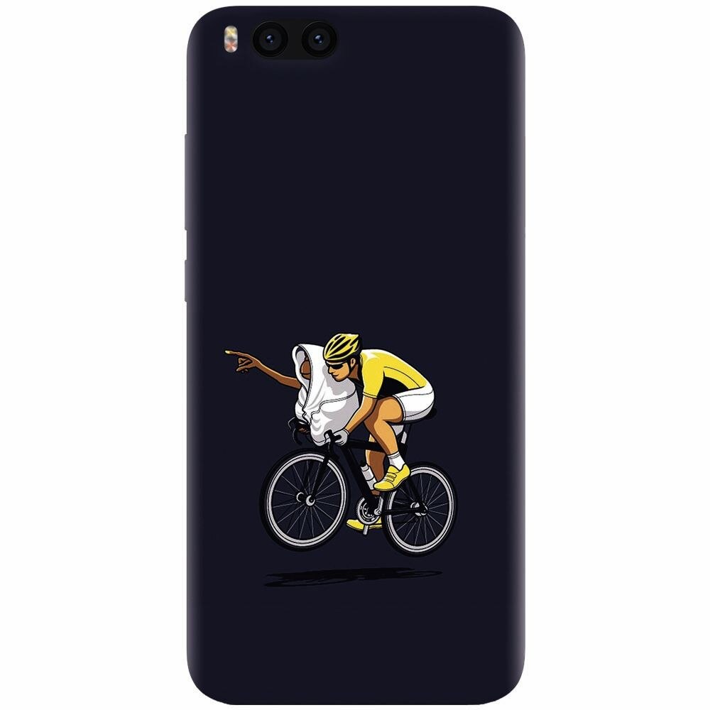 Husa silicon pentru Xiaomi Mi Note 3, ET Riding Bike Funny Illustration