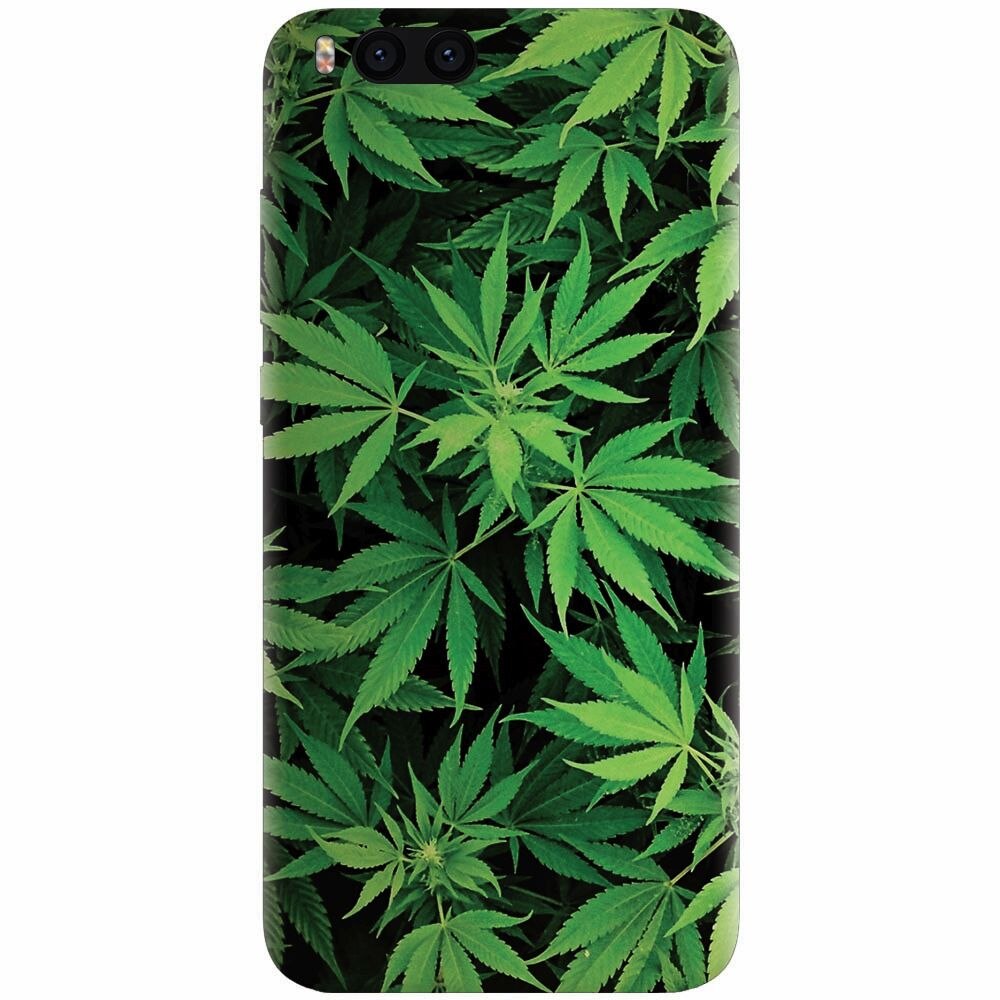 Husa silicon pentru Xiaomi Mi Note 3, Green Leaf Pattern