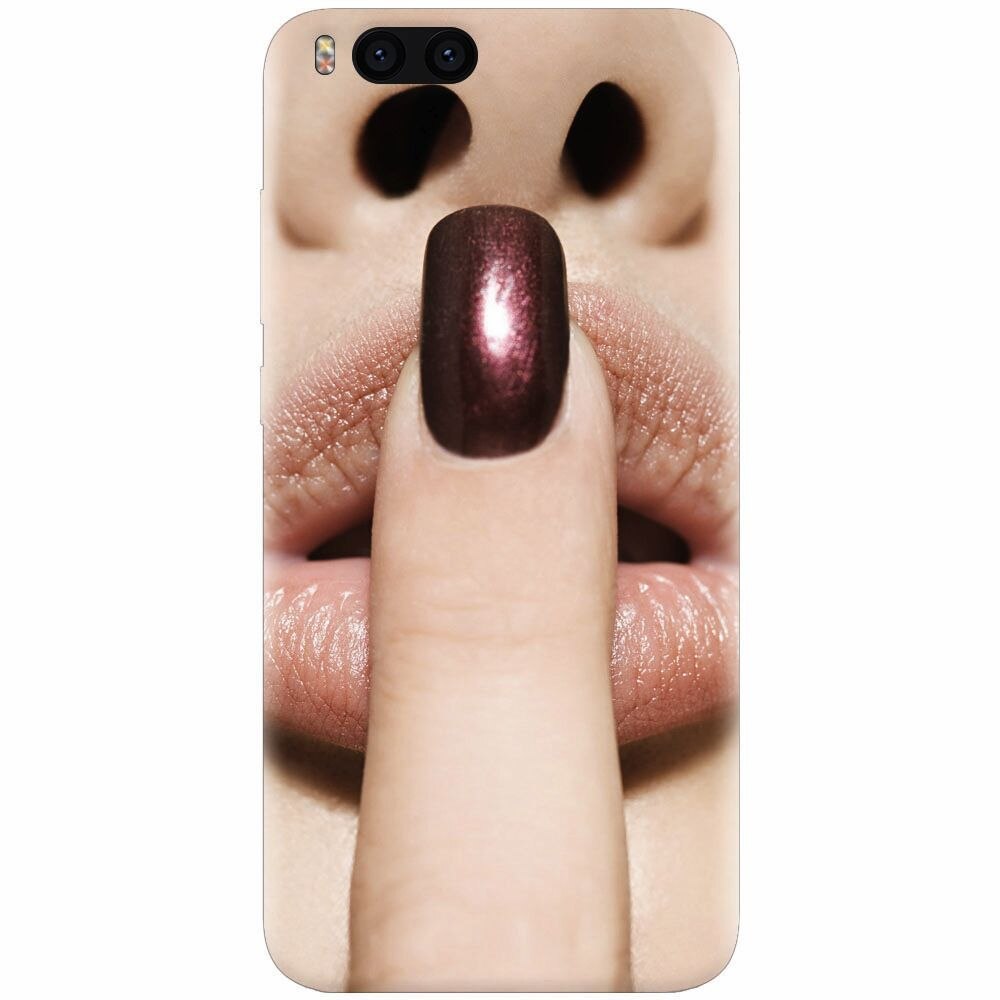 Husa silicon pentru Xiaomi Mi Note 3, Finger Purple Nailpolish Girl Lips