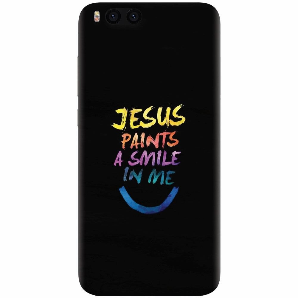 Husa silicon pentru Xiaomi Mi Note 3, Jesus Paints A Smile In Me