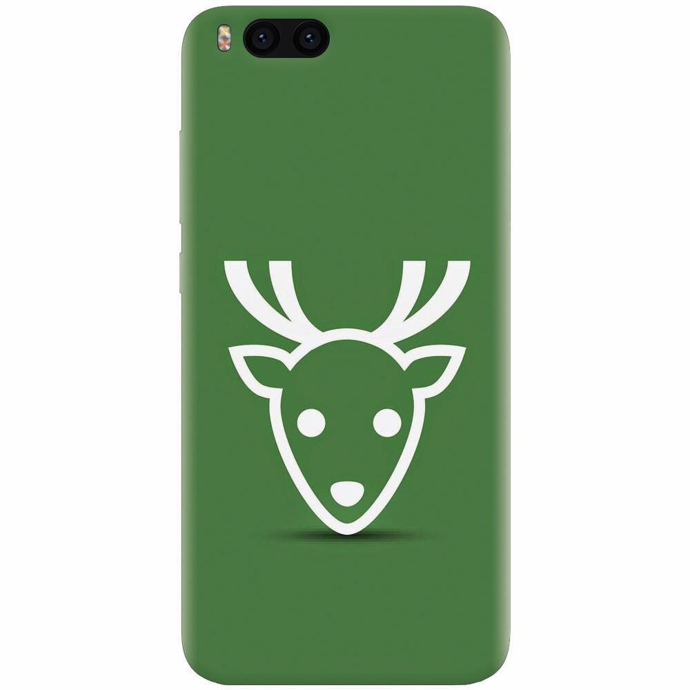 Husa silicon pentru Xiaomi Mi Note 3, Minimal Reindeer Illustration Green
