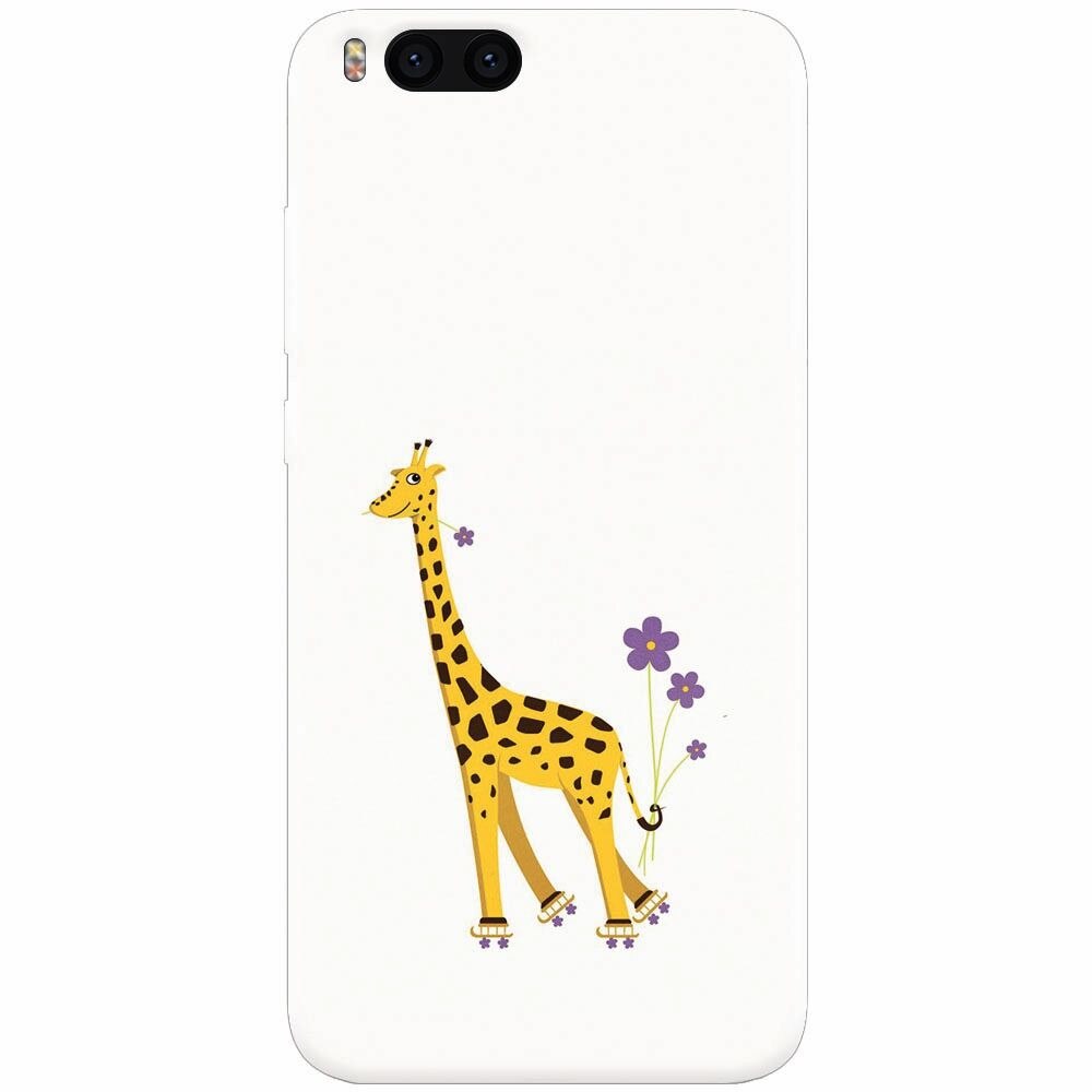 Husa silicon pentru Xiaomi Mi 6, Rollerskating Girafe Illustration