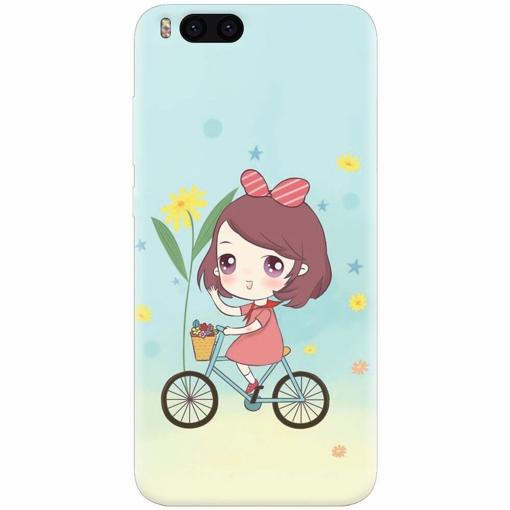 Husa silicon pentru Xiaomi Mi 6, Girl And Bike
