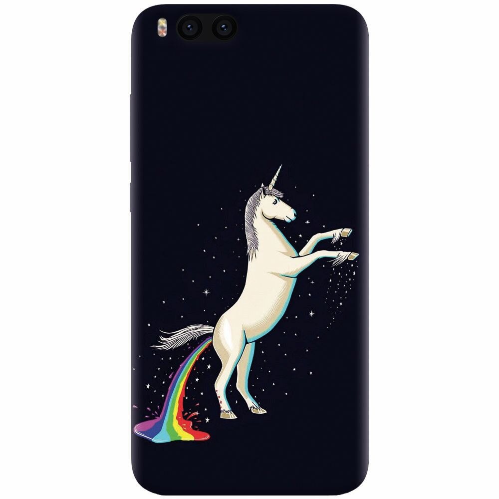 Husa silicon pentru Xiaomi Mi Note 3, Unicorn Shitting Rainbows