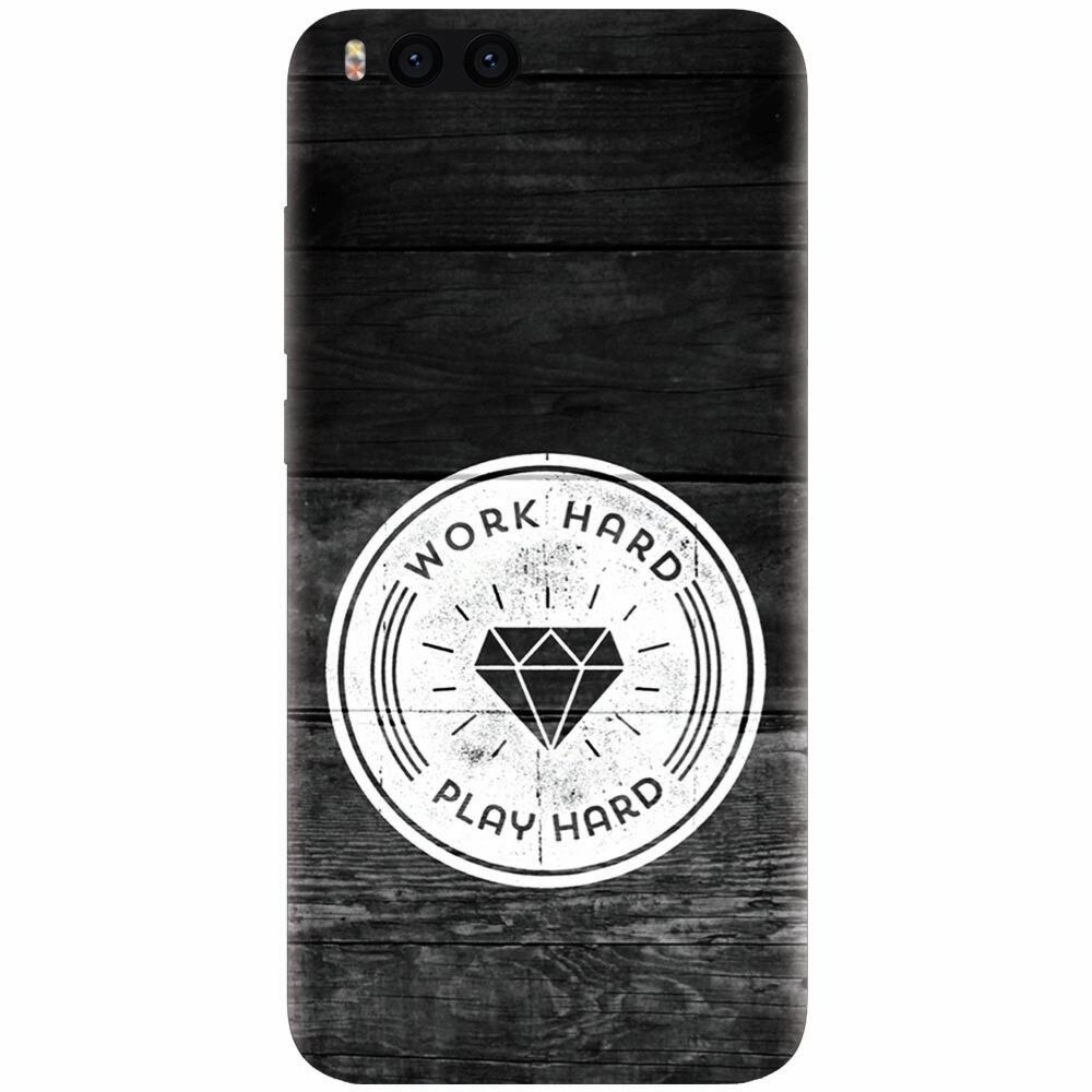 Husa silicon pentru Xiaomi Mi 6, Work Hard Play Hard
