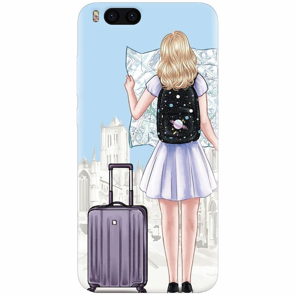 Husa silicon pentru Xiaomi Mi Note 3, Travel Girl Searching On Map