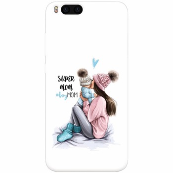 Husa silicon pentru Xiaomi Mi 6, Super Mom With Boy Husa silicon pentru Xiaomi Mi 6, Super Mom With Boy