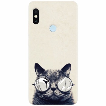 Husa silicon pentru Xiaomi Redmi Note 5 Pro, Cool Cat Glasses Husa silicon pentru Xiaomi Redmi Note 5 Pro, Cool Cat Glasses