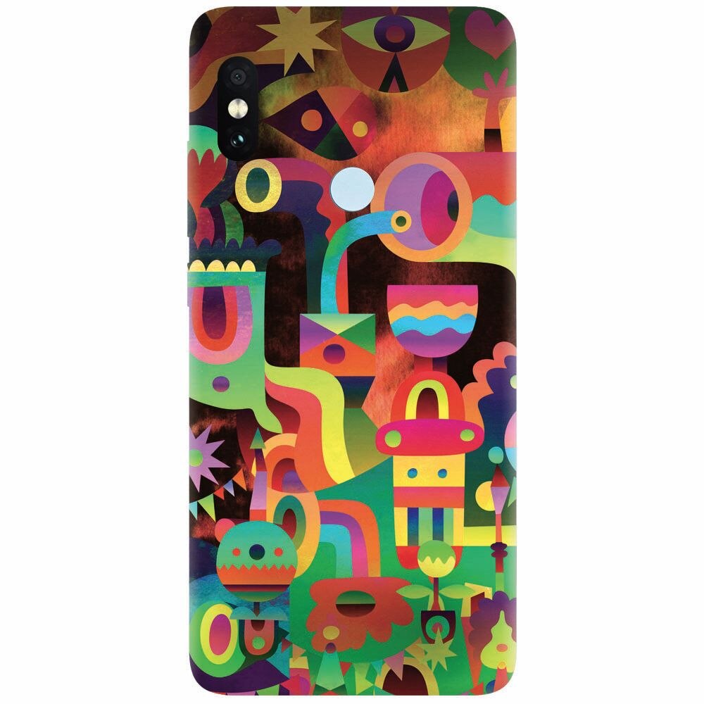 Husa silicon pentru Xiaomi Mi Max 3, Abstract Colorful Shapes