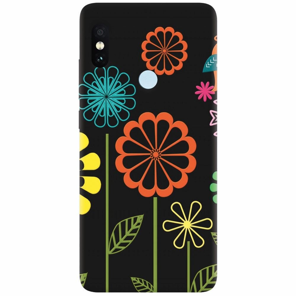 Husa silicon pentru Xiaomi Redmi Note 5 Pro, Colorful Spring Birds Flowers Vectors