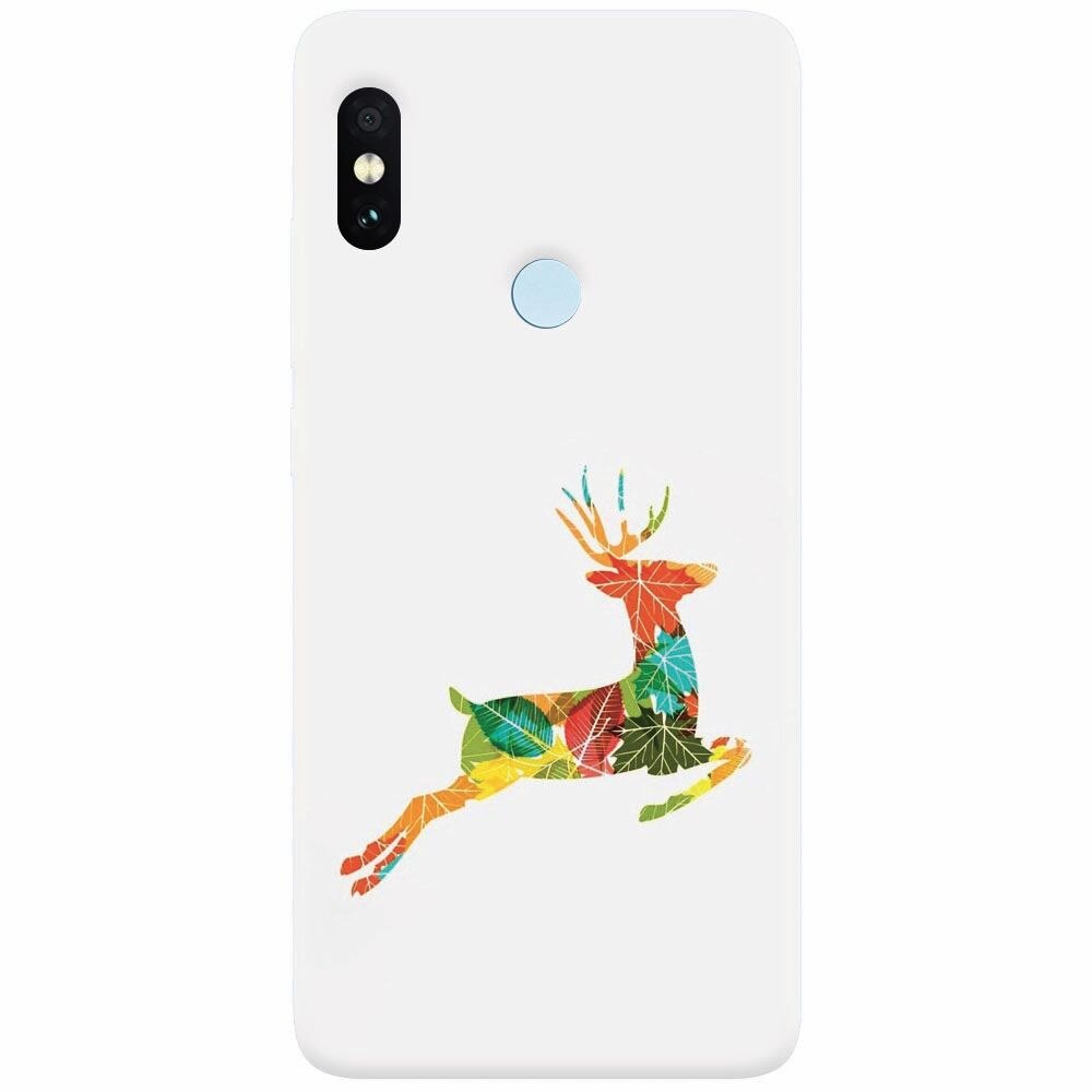 Husa silicon pentru Xiaomi Mi Max 3, Colorful Reindeer Jump Illustration