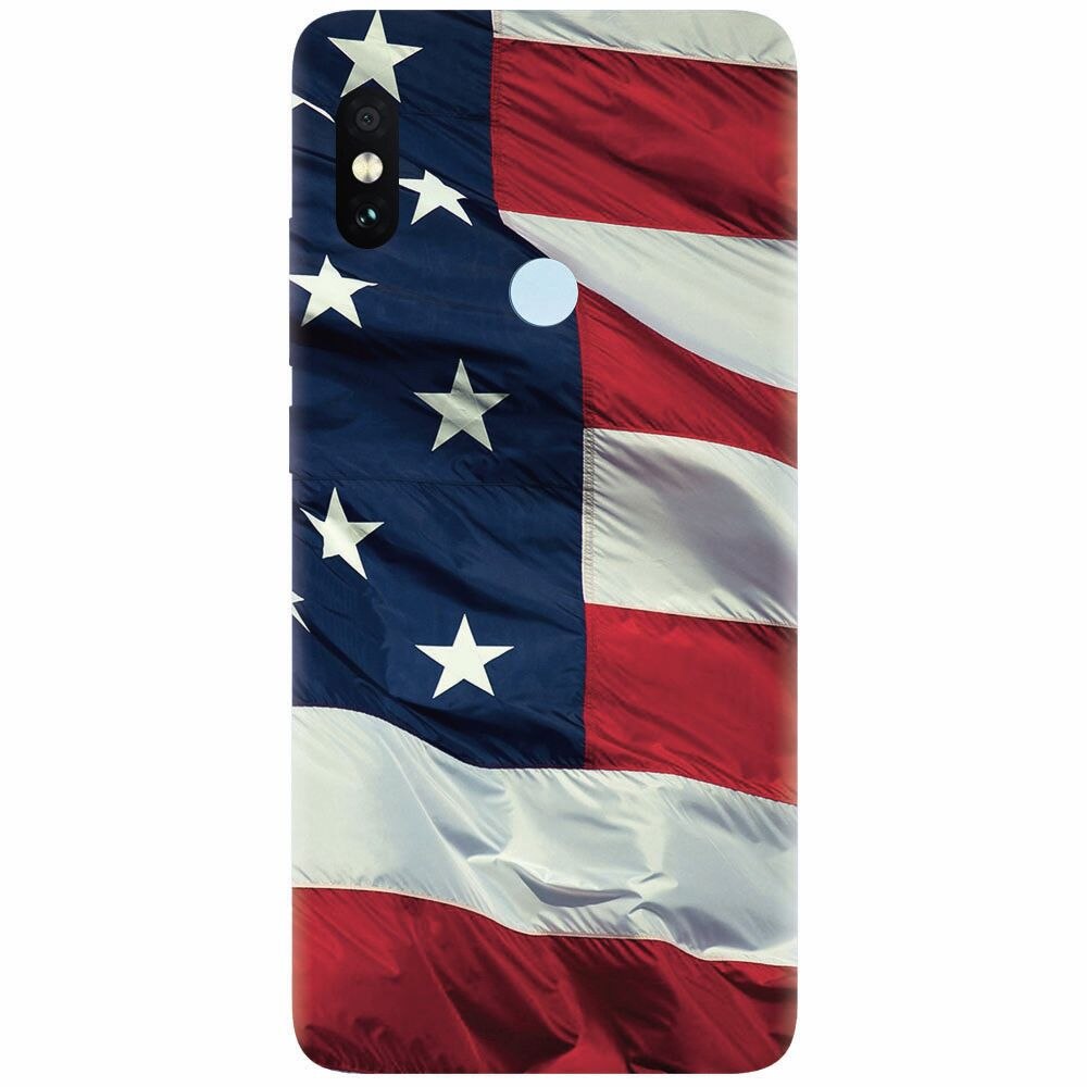 Husa silicon pentru Xiaomi Mi Max 3, American Flag Illustration
