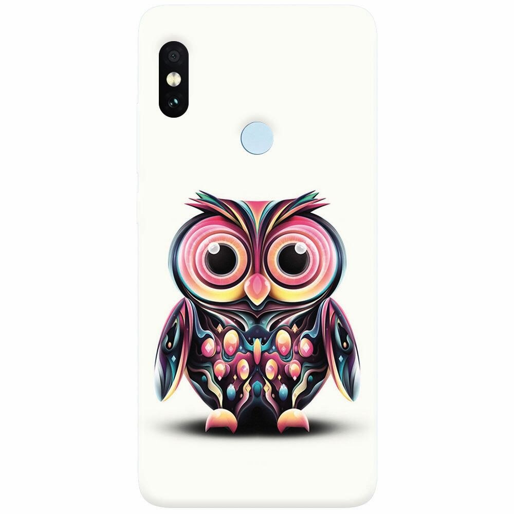 Husa silicon pentru Xiaomi Mi Max 3, Colorful Owl Illustration