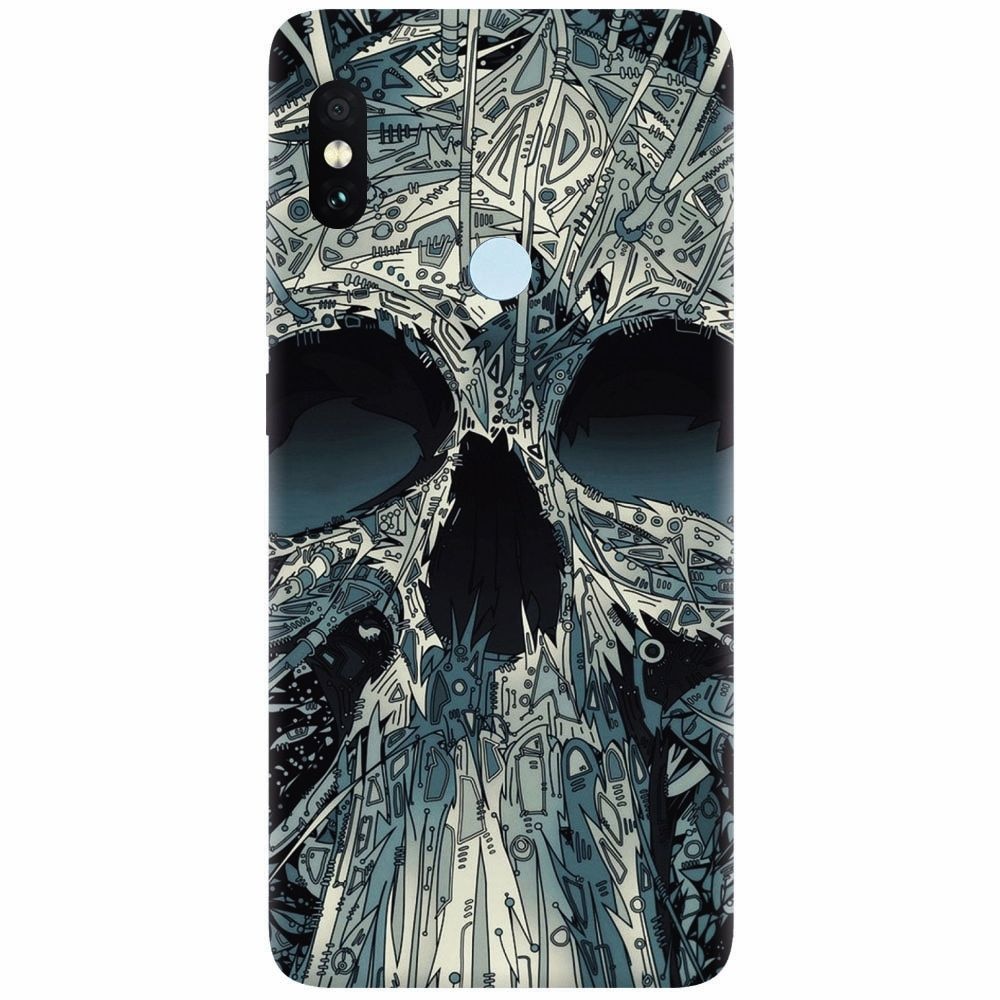 Husa silicon pentru Xiaomi Mi A2, Abstract Skull Artwork Illustration