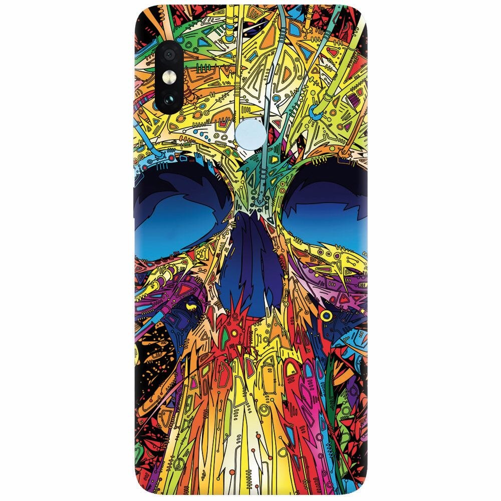 Husa silicon pentru Xiaomi Redmi Note 5 Pro, Abstract Multicolored Skull