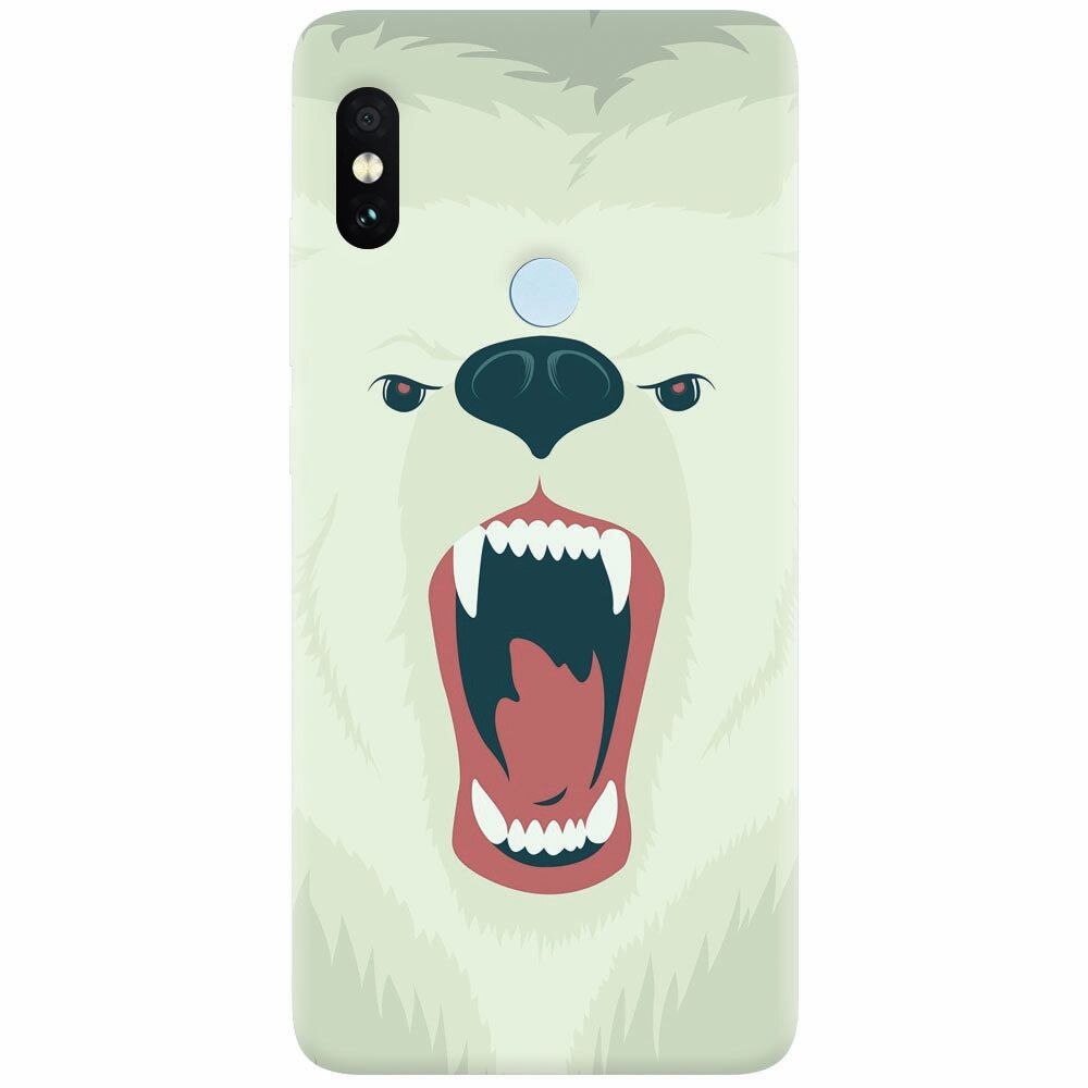Husa silicon pentru Xiaomi Mi A2 Lite, Fierce Polar Bear Winter