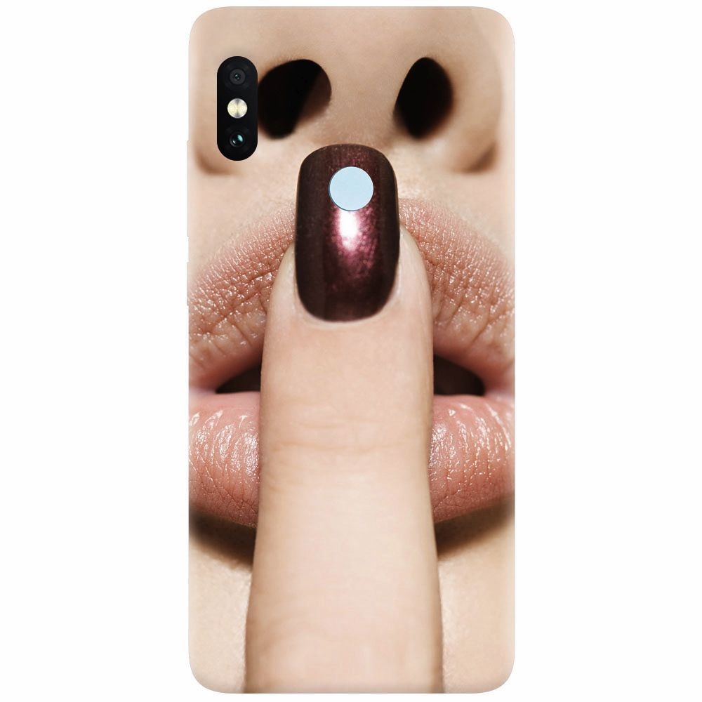 Husa silicon pentru Xiaomi Mi A2, Finger Purple Nailpolish Girl Lips