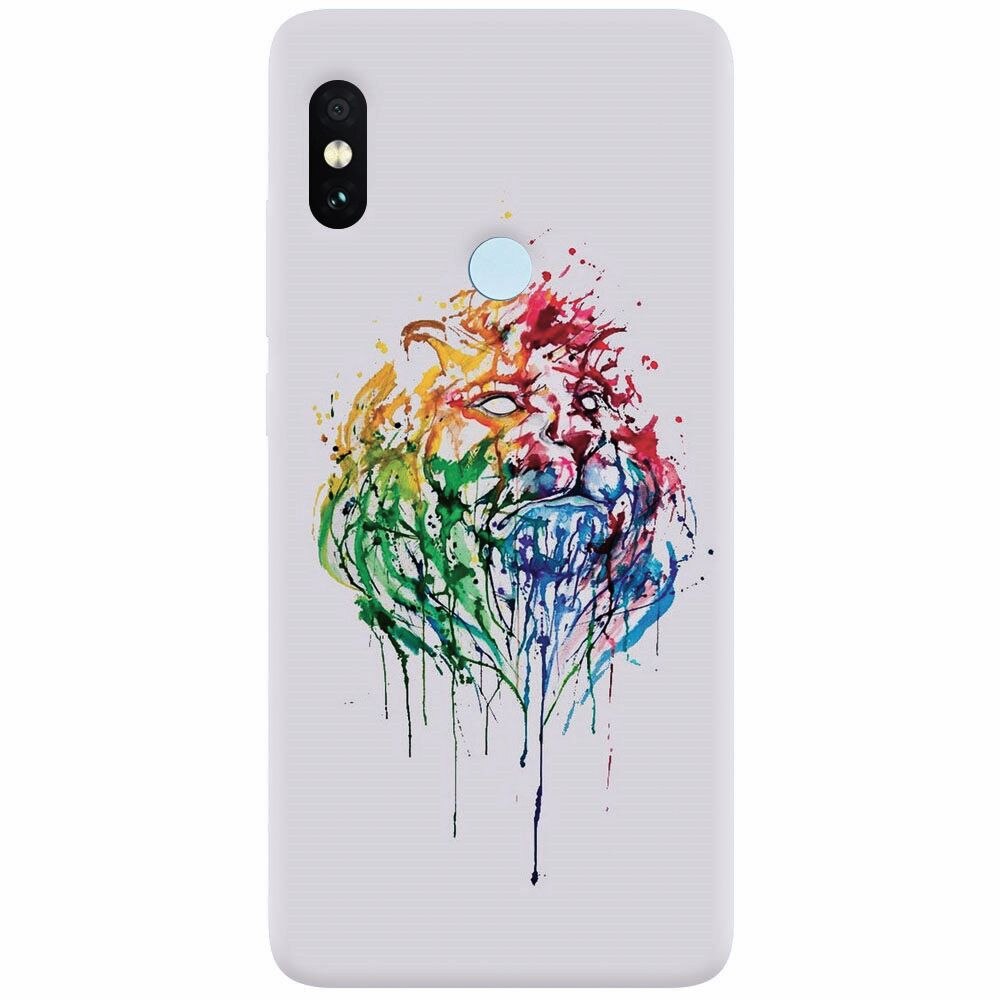 Husa silicon pentru Xiaomi Mi A2, Paint Illustration Lion Head