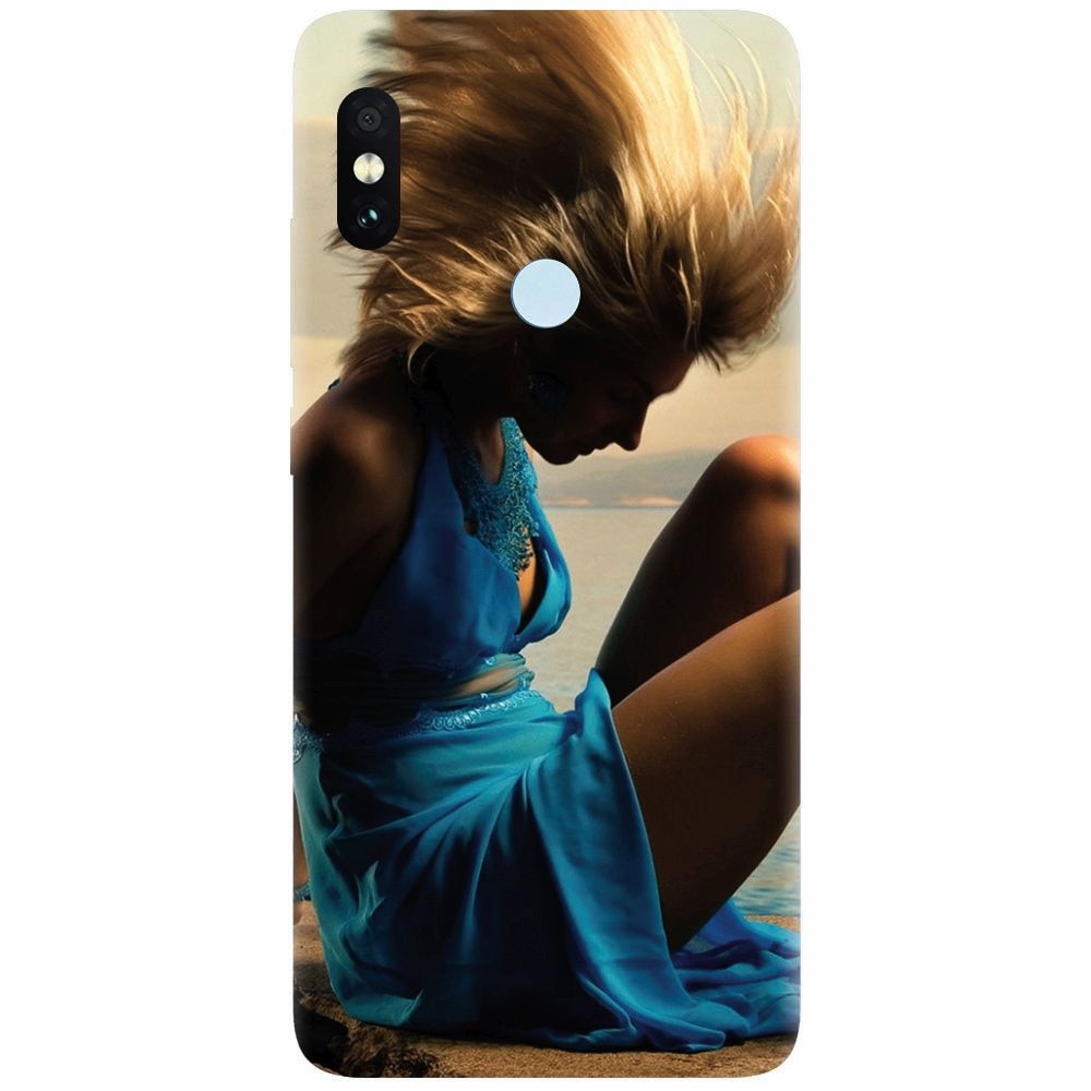 Husa silicon pentru Xiaomi Redmi Note 5 Pro, Girl In Blue Dress