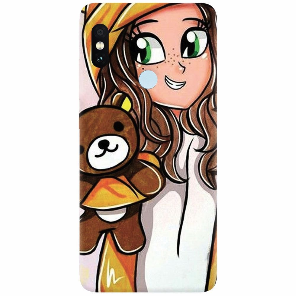 Husa silicon pentru Xiaomi Mi A2, Girl With Little Bear