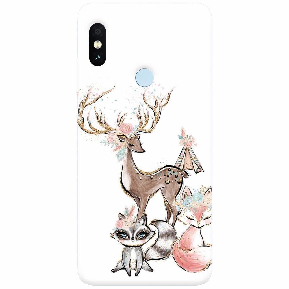 Husa silicon pentru Xiaomi Mi A2, Foxs And Deer