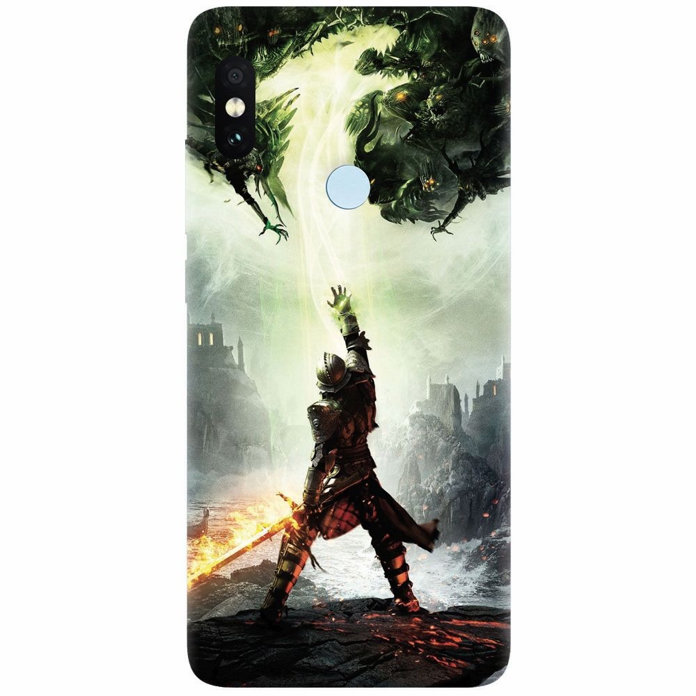 Husa silicon pentru Xiaomi Redmi Note 5 Pro, Green Dragon