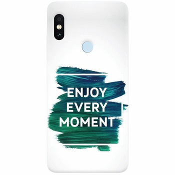 Husa silicon pentru Xiaomi Mi 8, Enjoy Every Moment Motivational Husa silicon pentru Xiaomi Mi 8, Enjoy Every Moment Motivational