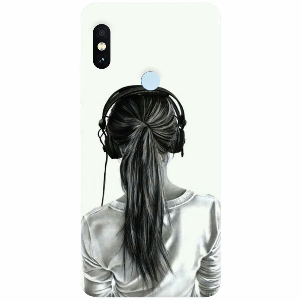 Husa silicon pentru Xiaomi Mi A2, Girl With Headphone
